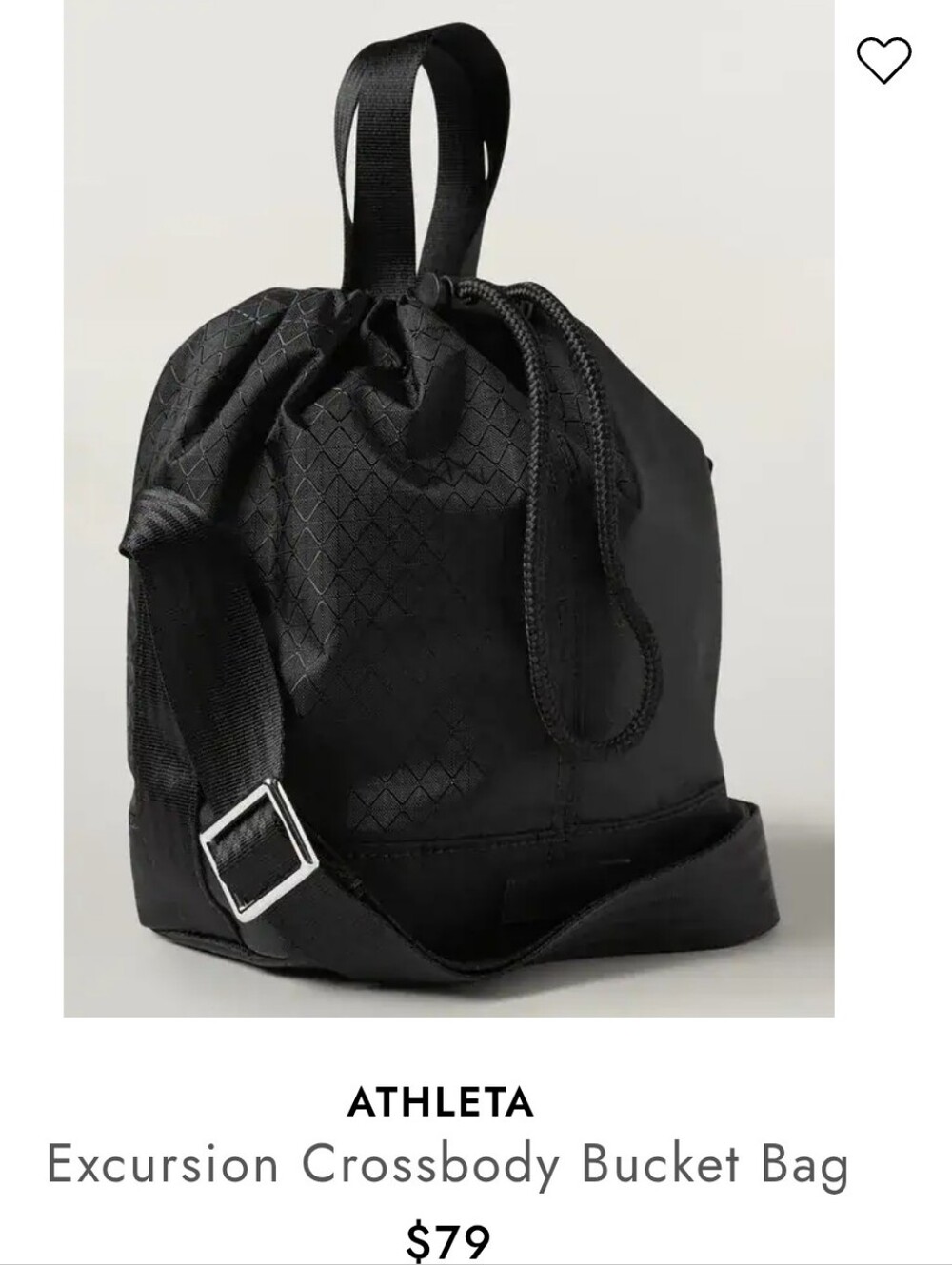 ATHLETA EXCURSION BUCKET CROSSBODY BAG LIGHTWEIGHT RIPSTOP ONE SIZE